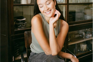 RABENS SALONER  Baumwolltop "NELLE" olive