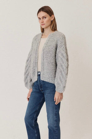 MAIAMI Fleecy Alpaca Bomber Cable grey