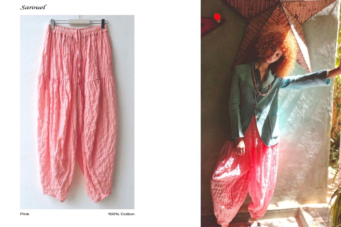 CLARAMONTE Baumwollhose "SAROUEL" rose