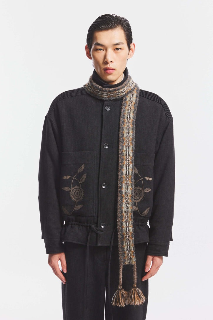 ANTIK BATIK Dünner Schal "CAMPO" grey