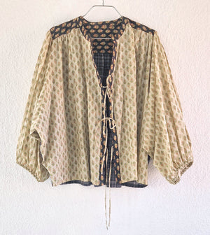 CLARAMONTE Baumwollbluse "Nina" patch sand