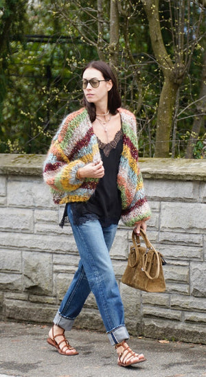 E WITH LOVE Handknit jacket "INAYA" mix color
