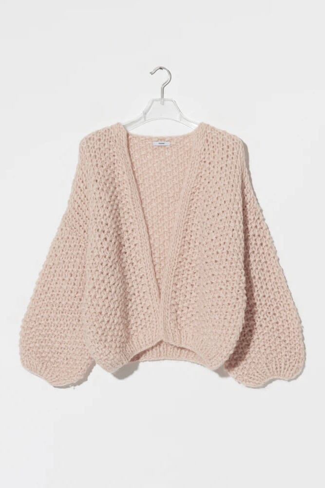 MAIAMI short sleeve cardigan "ALPACA" beige