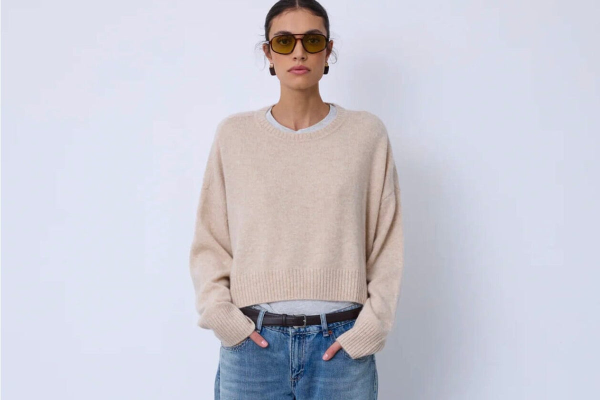 NOTSHY Cashmere Pullover "TAYRA" beige chiné