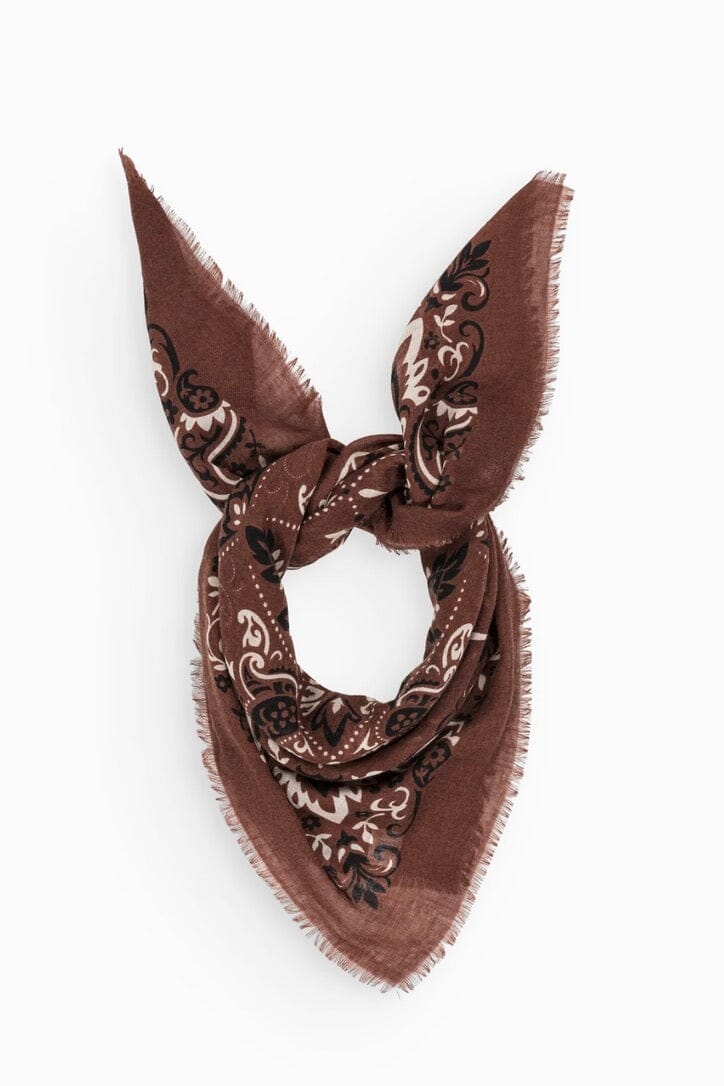 MAISON LECOMTE FLAMANT Wool/Seide "Scarf" chocolat