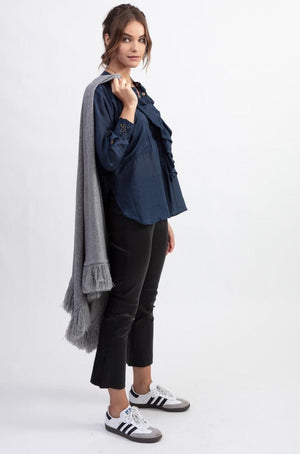 VIA MASINI Stretch - Leather leggings cropped chocolat