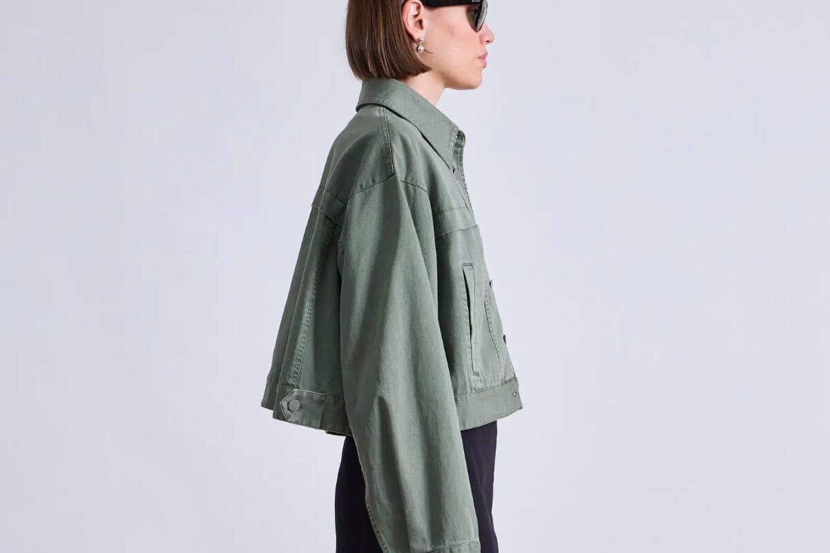 APIECE APART Cropped Trapeze Jacket Thyme