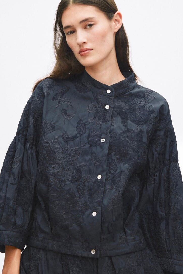 RABENS SALONER Jacquard Shirt "CANDIE" pirate black
