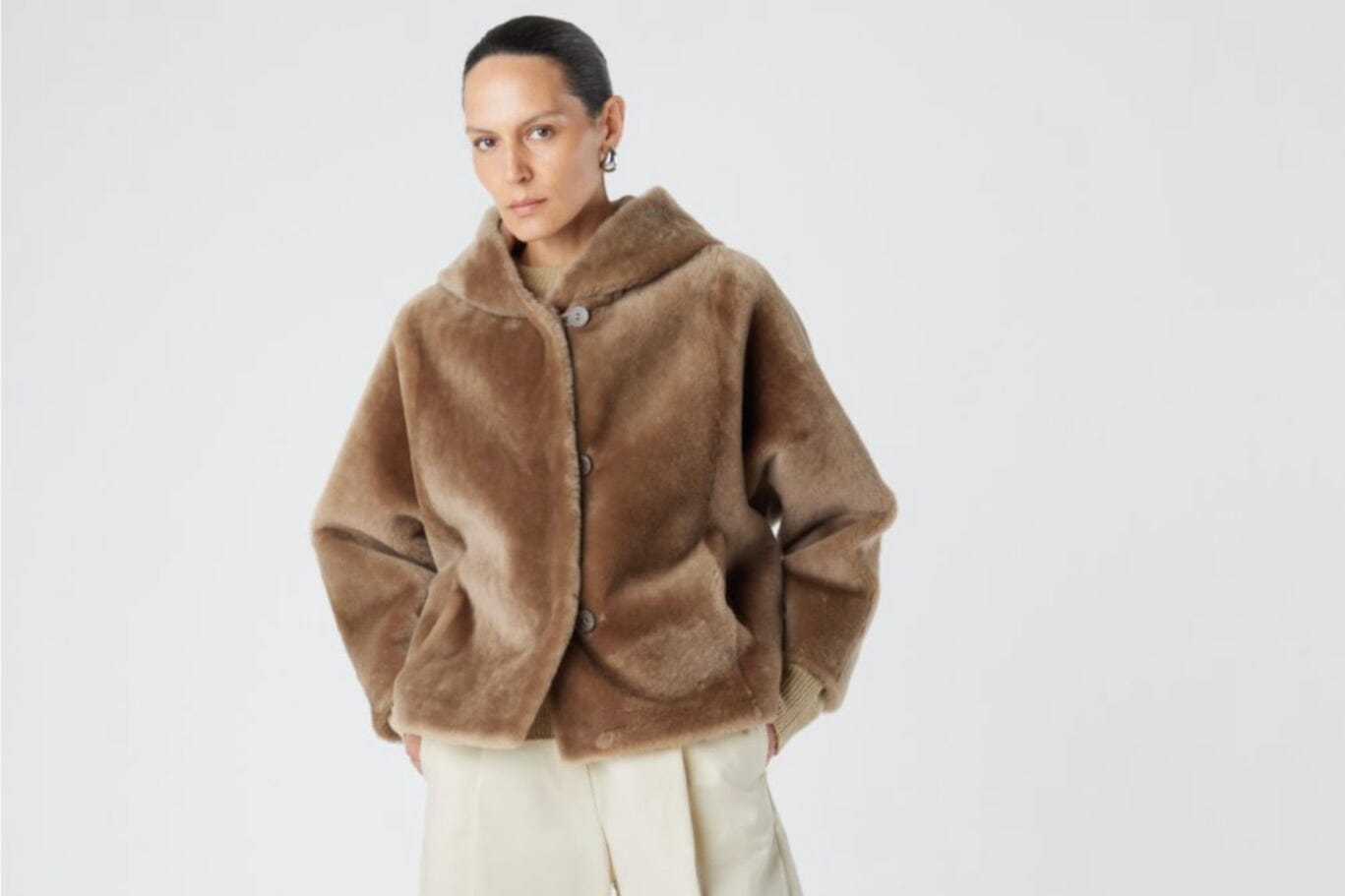 GUSHLOW AND COLE Hooded Shearling Jacket