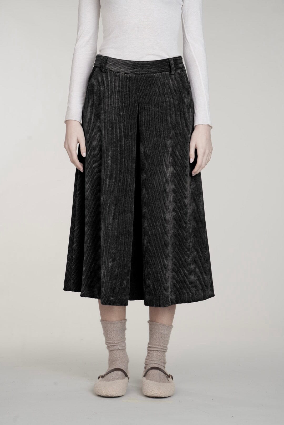 VIA MASINI Velourcord Jupe "CARA" just black