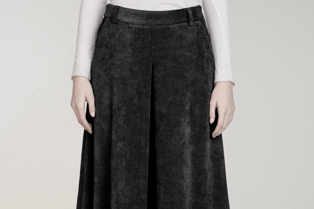 VIA MASINI Velourcord Jupe "CARA" just black