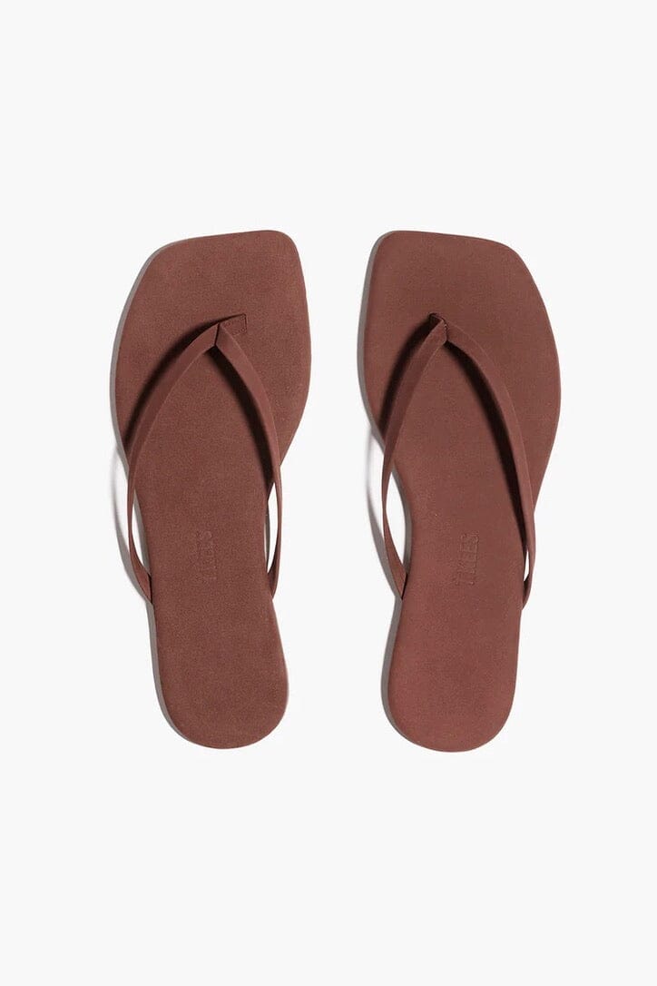 TKEES Wildleder Flip Flop "SQUARE" bourbon