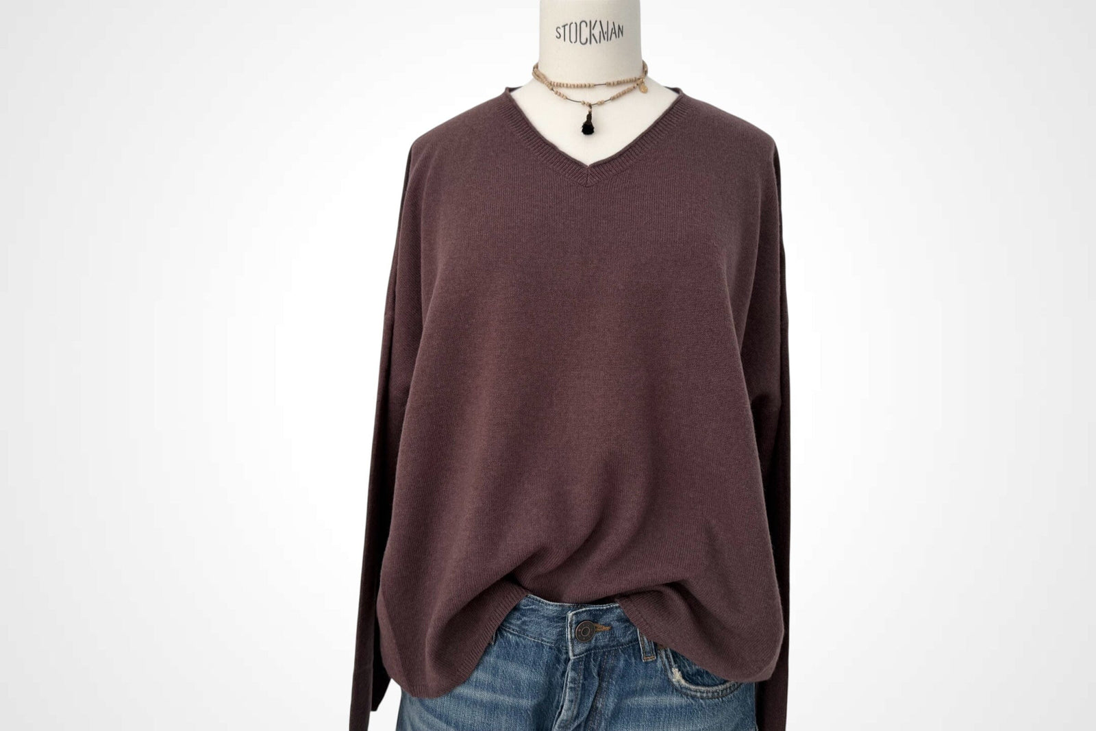 FFC Leichter V-Neck Pullover  "14070" brown/aubergine
