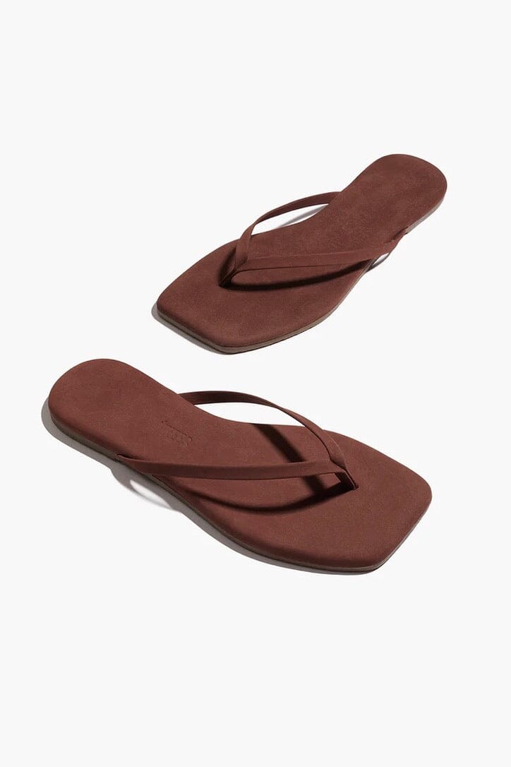TKEES Wildleder Flip Flop "SQUARE" bourbon