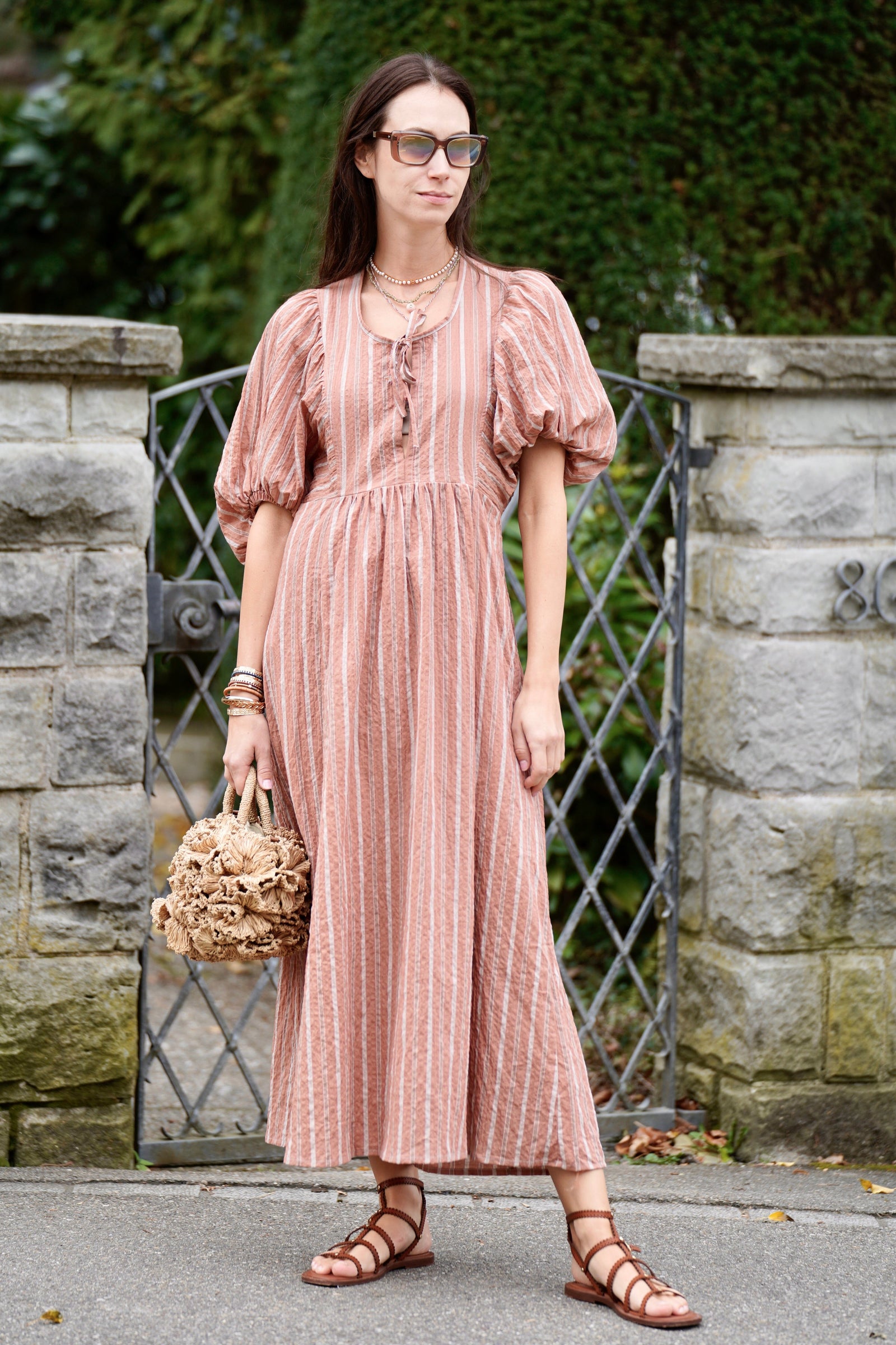 CLARAMONTE Baumwollkleid  "MATY" ocre uni