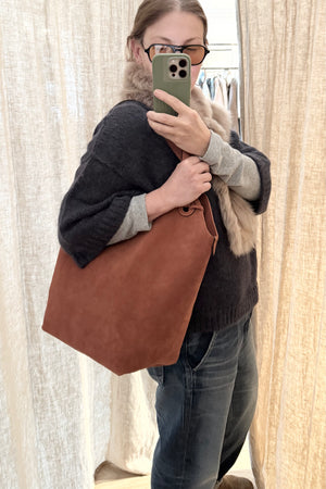 CALAJADE Leather shopper "MISU" L - black