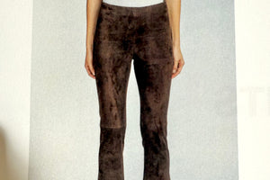 VIA MASINI Wildlederhose "FIRENZE" cropped cacao