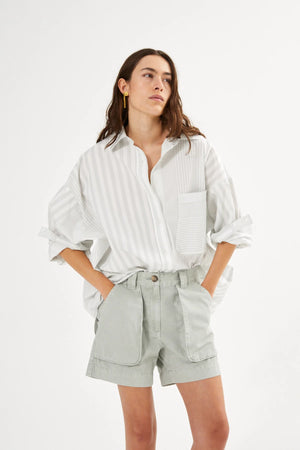 RABENS SALONER Baumwolle Hose "RAINA" cloudy grey