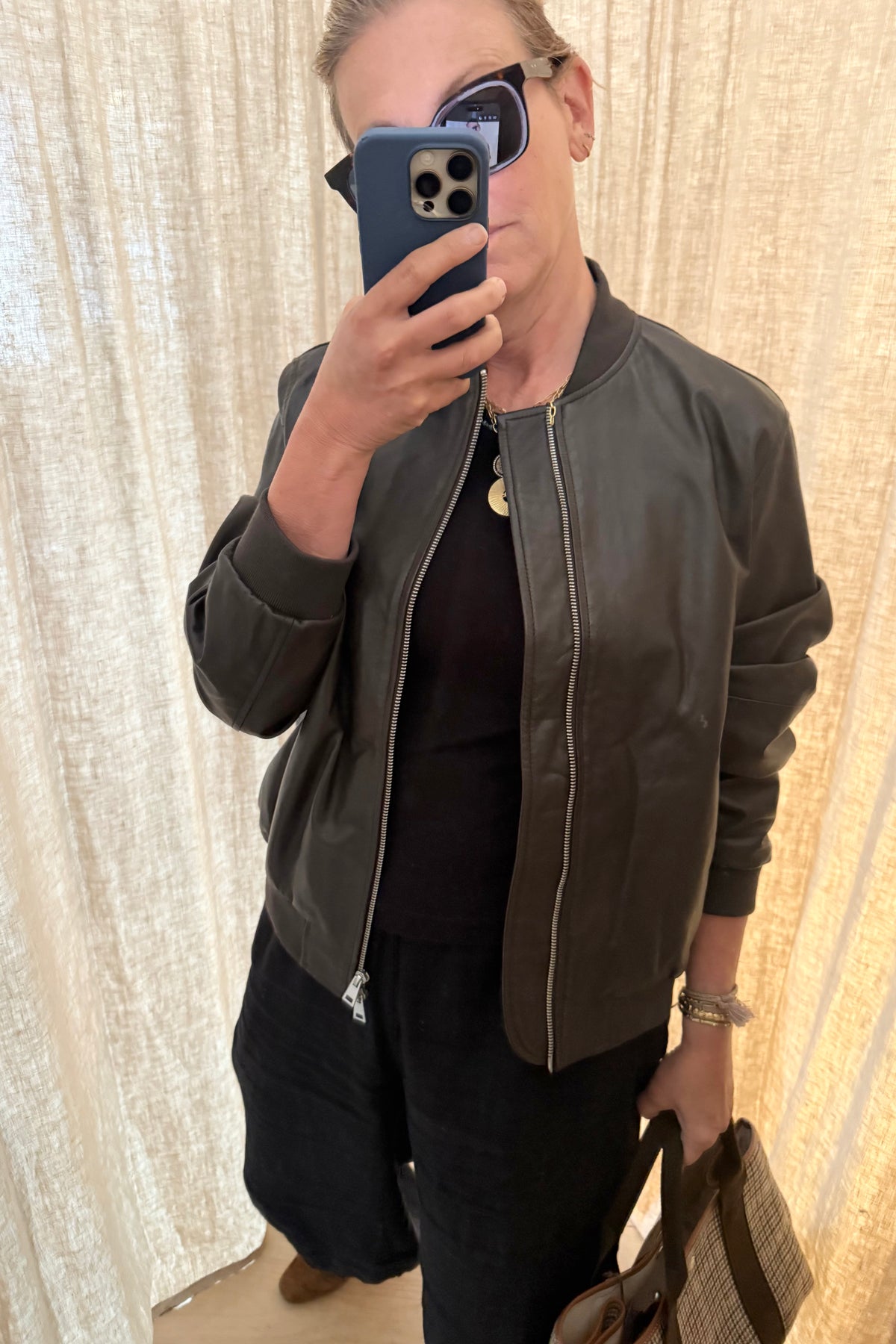 VIA MASINI Lederjacke "FARSIA" dunkelbraun