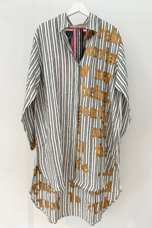 KARIEN BELLE Oversized Hemdshirt "POETRY" stripe