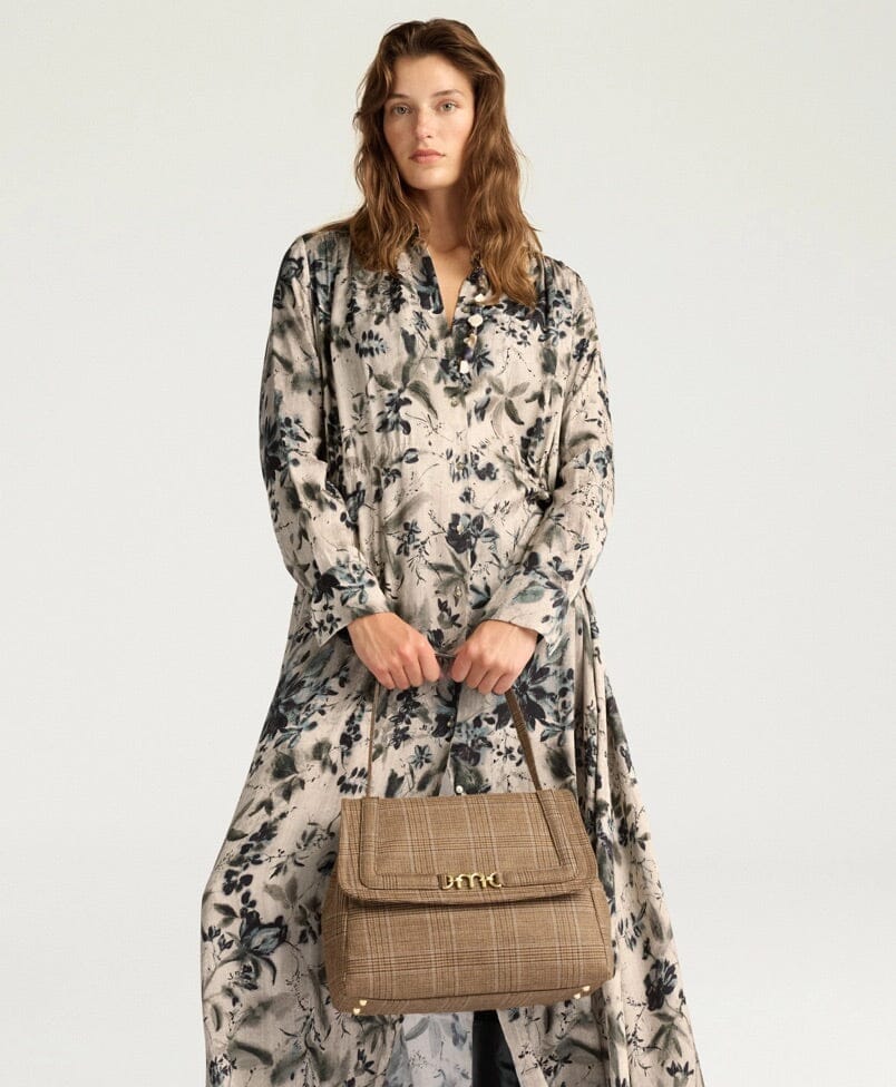 MOMONI Viscose Maxikleid "NATALIE" verde multicolor