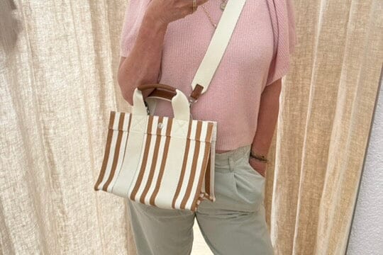 Cotton bag "Palais Royal" small camel stripe