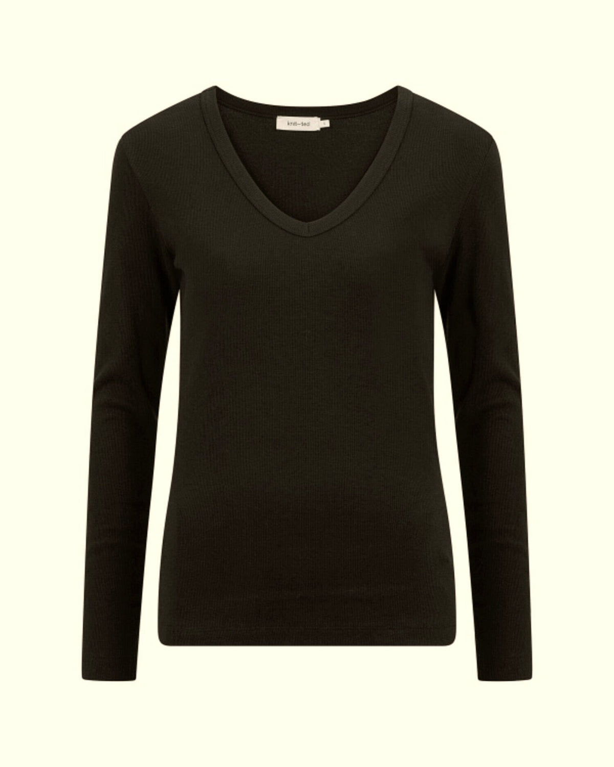 KNIT TED V-Neck Shirt "FIRA" schwarz oder beige méliert