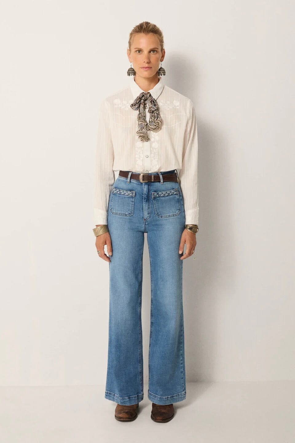 MAISON HOTEL Baumwollbluse "KERRY" off-white