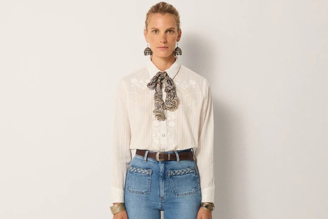 MAISON HOTEL Baumwollbluse "KERRY" off-white