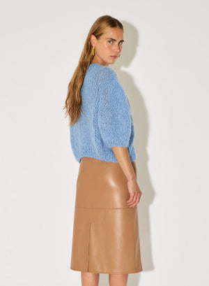 MAIAMI short sleeve cardigan "ALPACA" beige