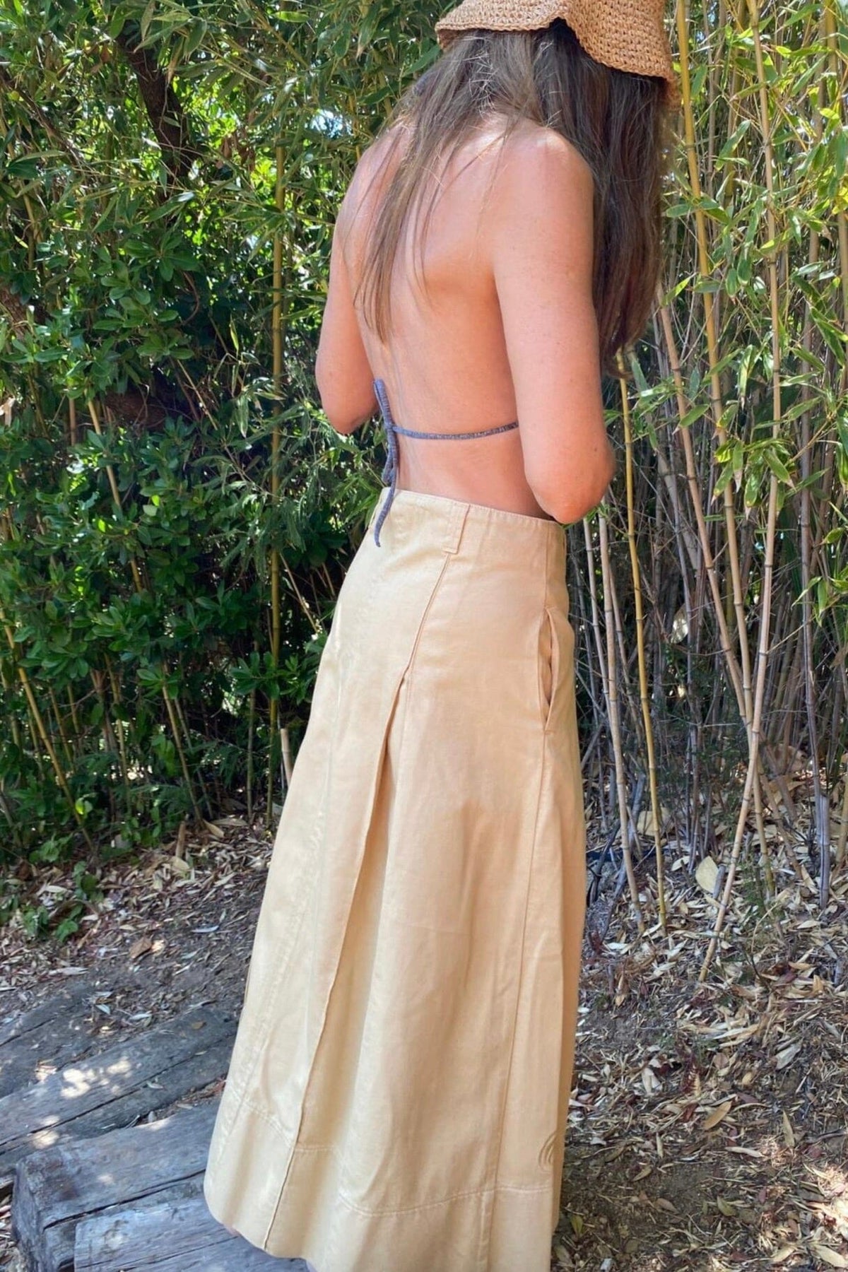 HAPPY HOUSE Midi - Jupe "CECILE" noir délavé with elastane