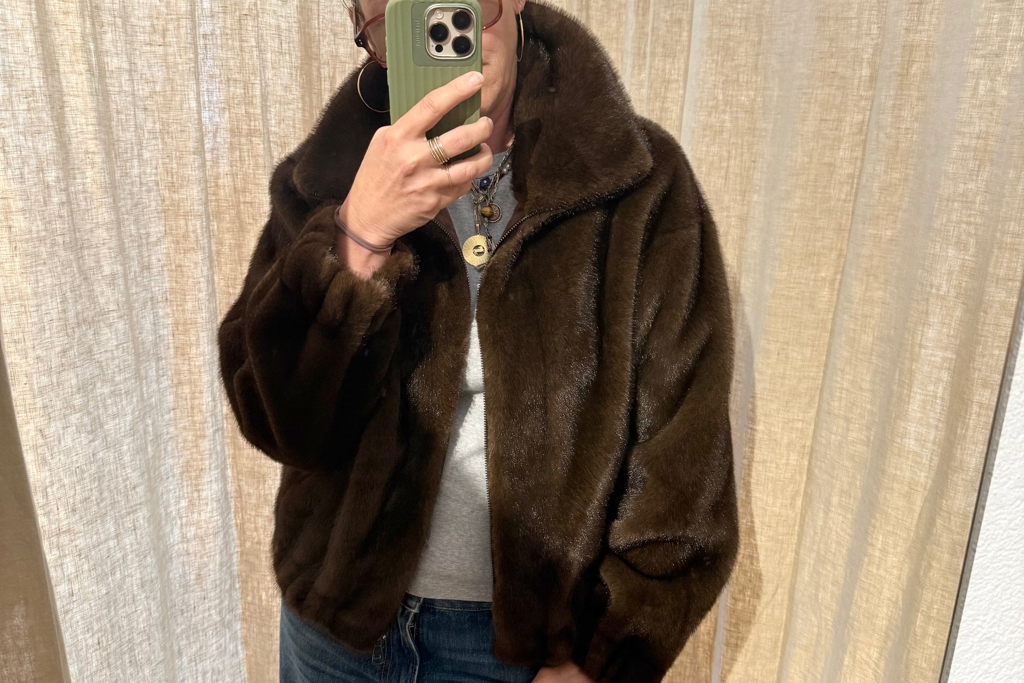 STELLA FOREST Bomberjacke "ATEMIS" fake fur chocolat