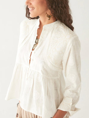MAISON HOTEL Baumwollbluse "ARIANA" ivory