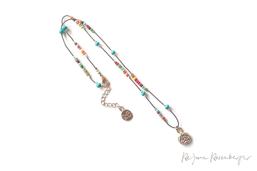 REJANE ROSENBERGER DESIGN Baumwollkette "Boho" Ghana Beads