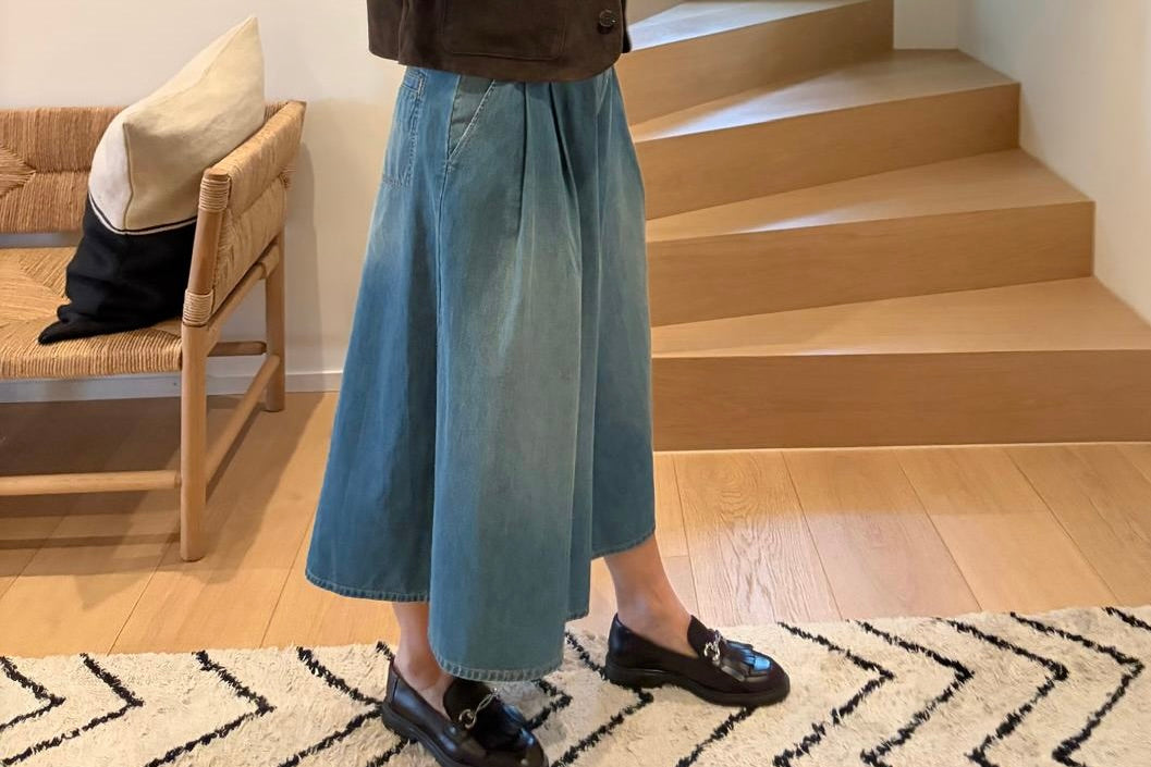 HAPPYHAUS  La Jupe "CULOTTE" blue washed
