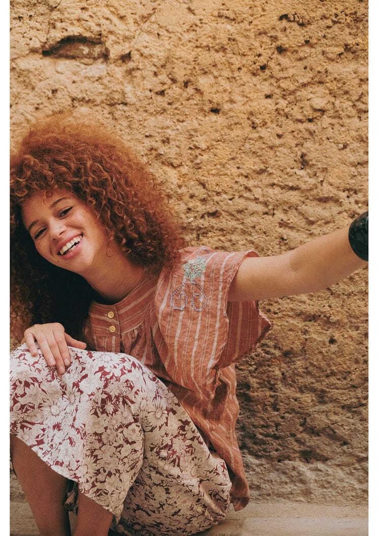 CLARAMONTE cotton blouse "Nina" patch black