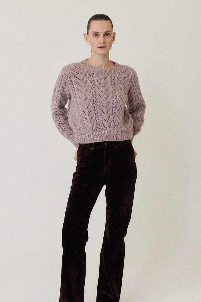 MAIAMI Chunky Alpaca Lace Pullover grey rose