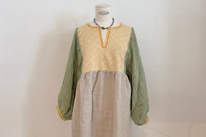 NINA LEUCA Baumwoll/Leinenkleid "ESTELLE" khaki