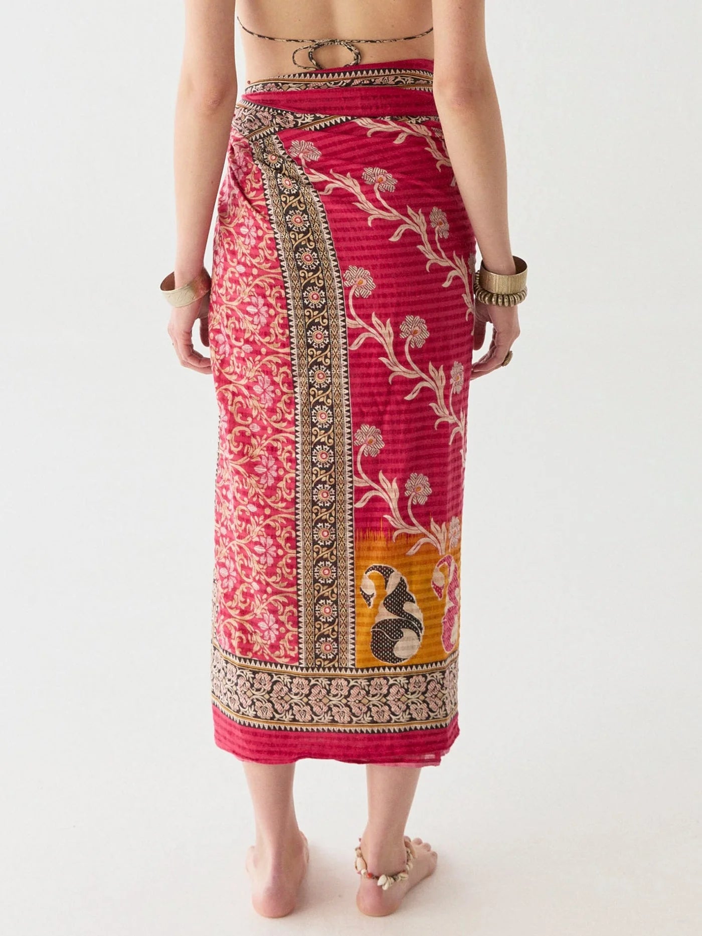 MAISON HOTEL cotton pareo "BYRON" red stuart (C)