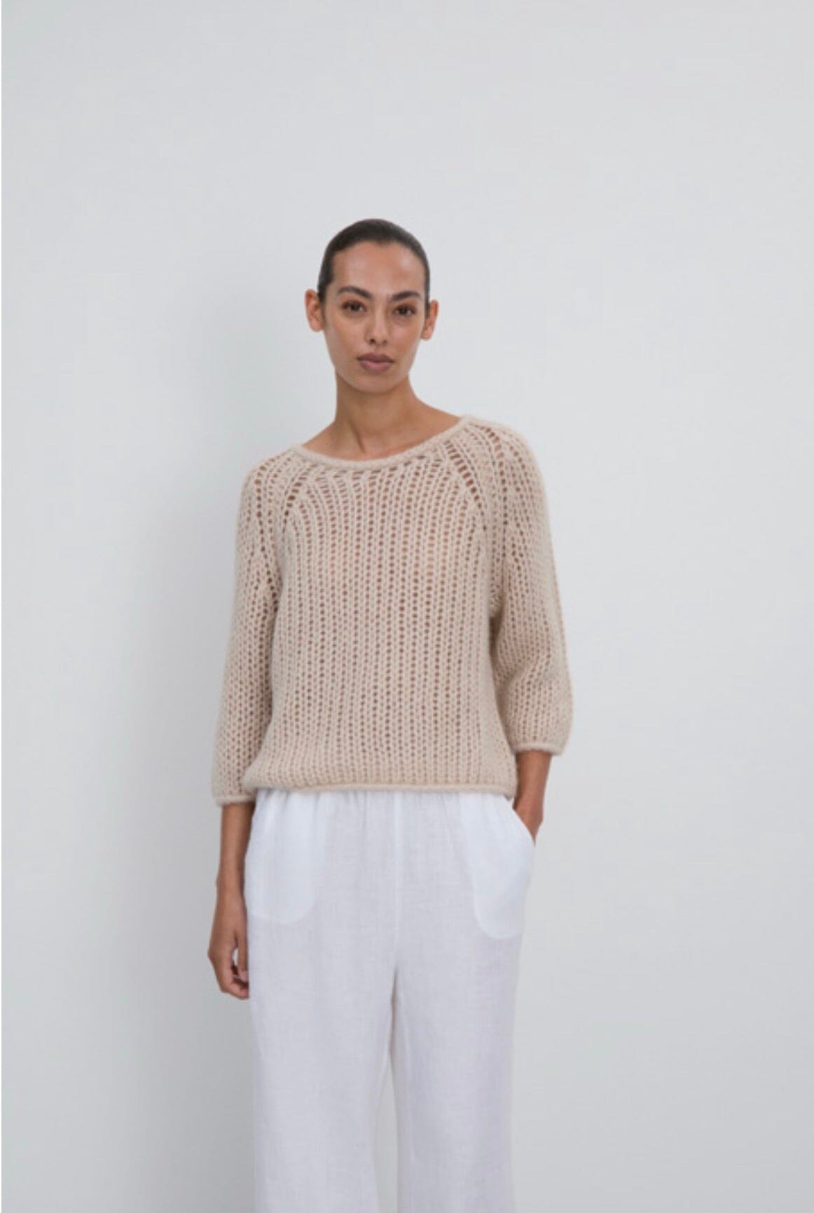 FFC Cashmere/Silk Sweater "15043" sand