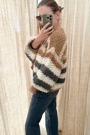 MAIAMI Hand - Strickjacke fudge-creme