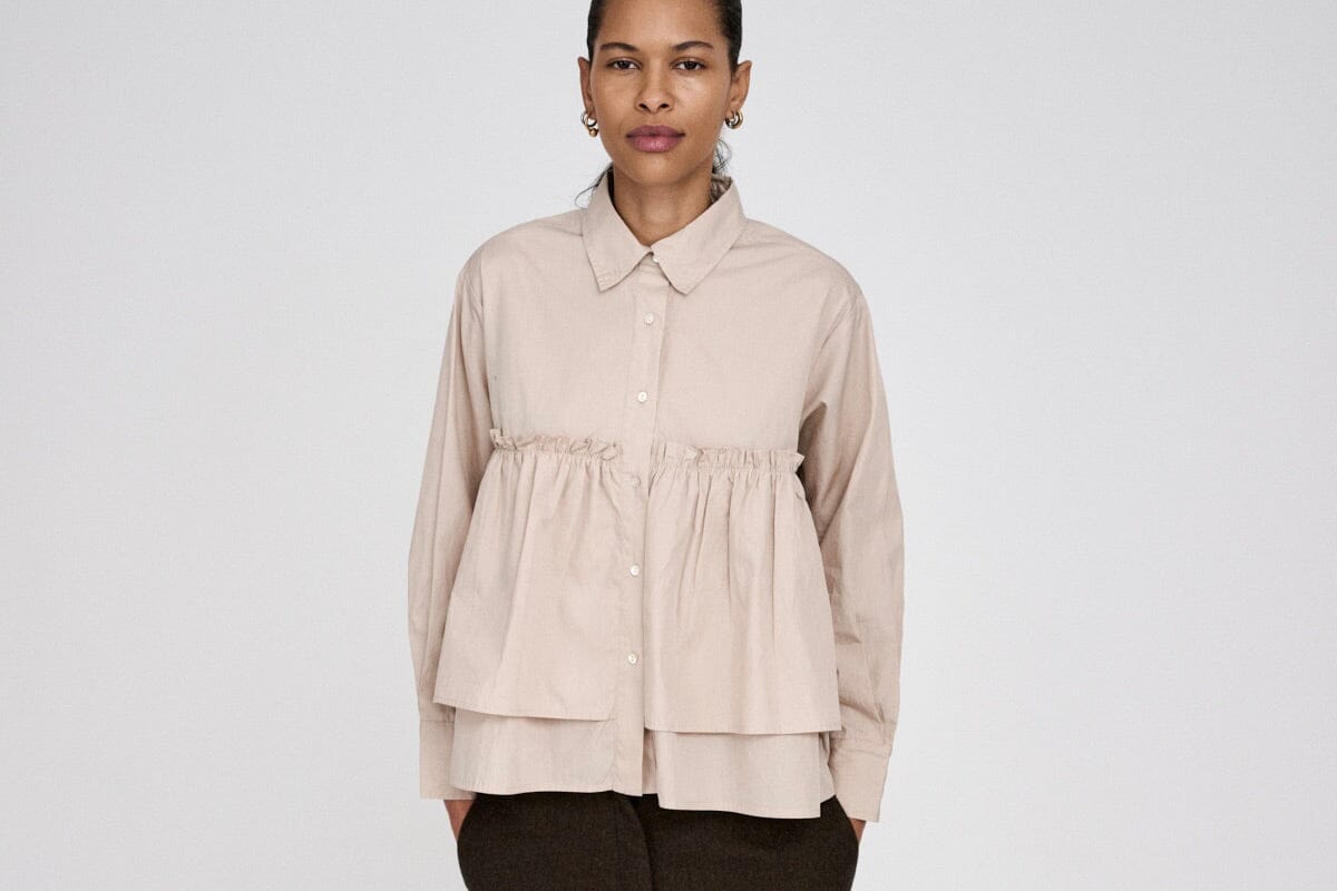 RABENS SALONER  Baumwollbluse "SHAKER" powder