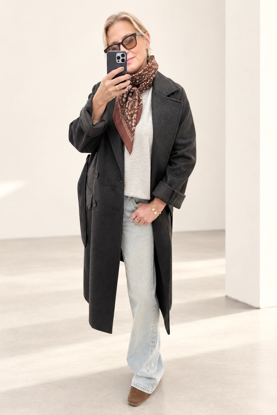 HELMUR Wool/Cashmere Mantel "HAMILTON" antra