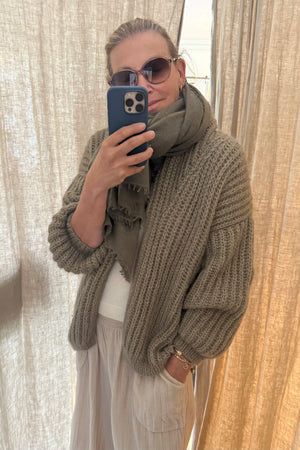 Choice by Réjane Rosenberger cashmere scarf gray méliert (MS-70027)