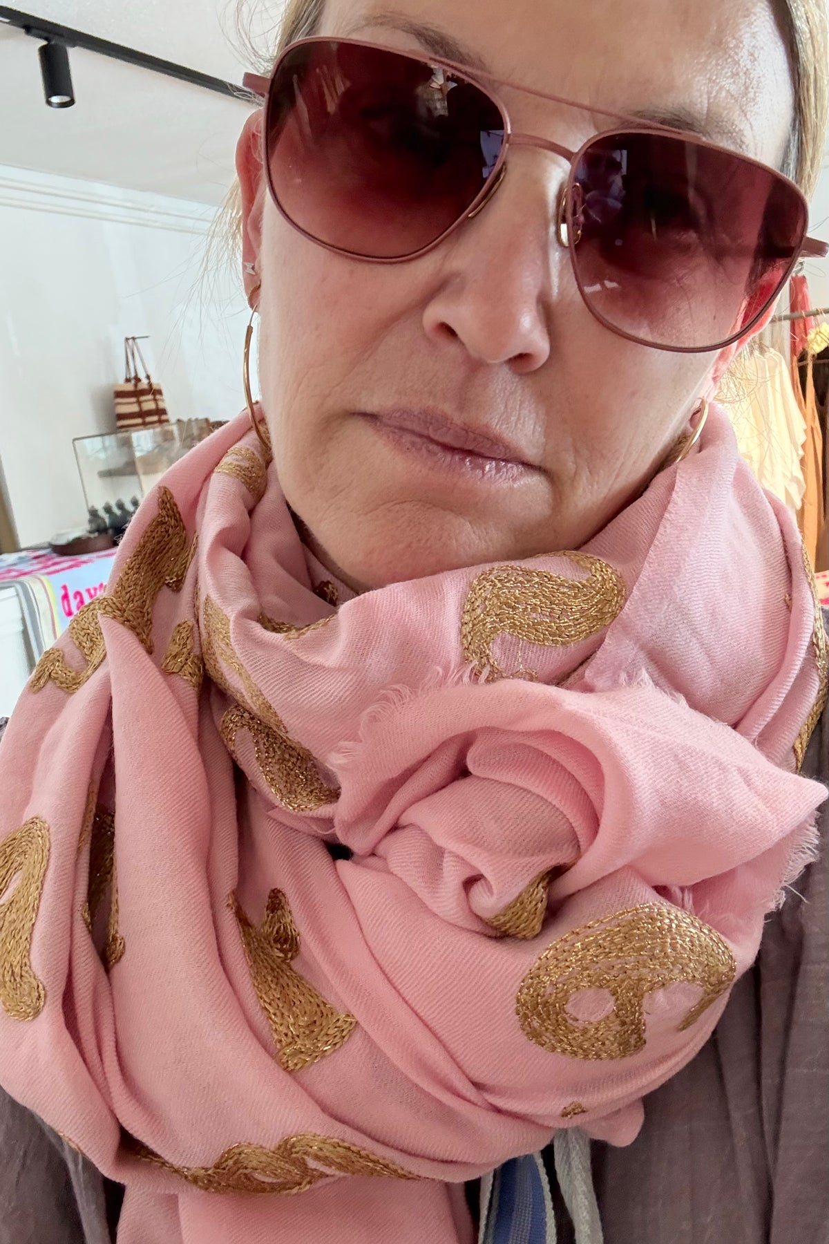 KARIEN BELLE Pashmina "POETRY" rosa