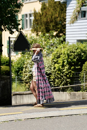 KARIEN BELLE Kimono Kleid "POETRY" carro navy