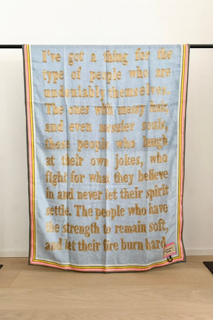 KARIEN BELLE Linenplade "POETRY" jeansblau