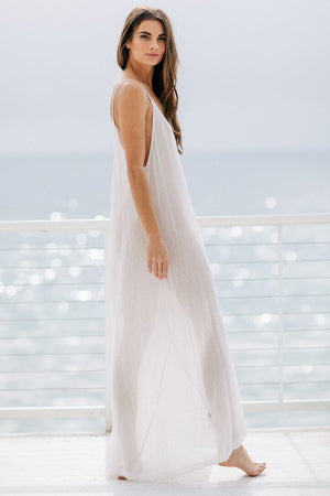 9seed - Tulum Cover up Dress - Gauze weiss