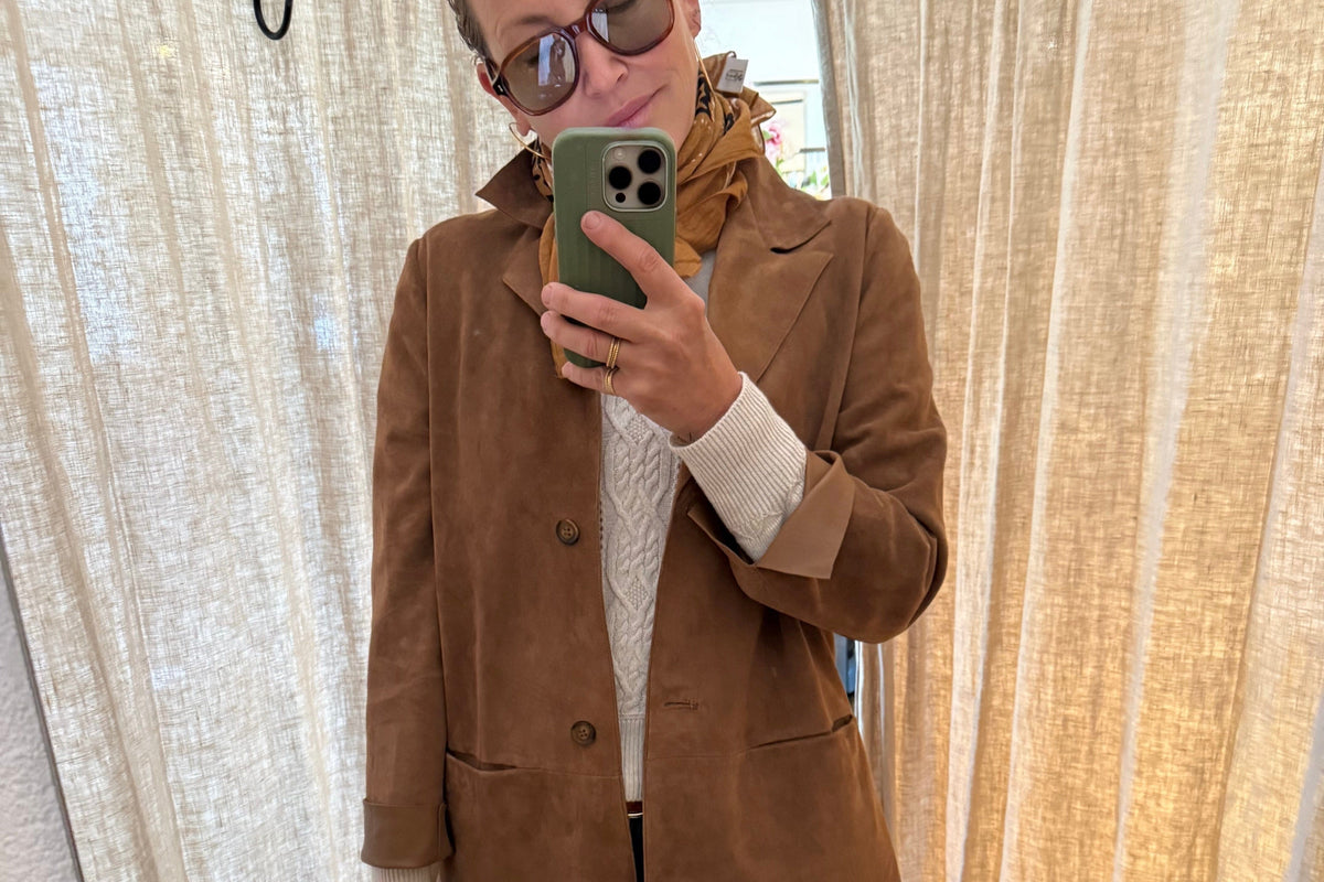 VIA MASINI velour corduroy jacket "MESA" chocolat