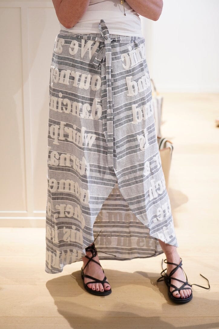 KARIEN BELLE Pareo Skirt "POETRY" stripe blue (C)